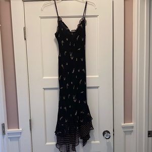 Vintage 90's/Y2K Betsey Johnson NY  Black Fitted Flirty Skirt Dress 6.